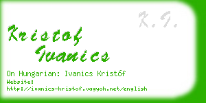 kristof ivanics business card